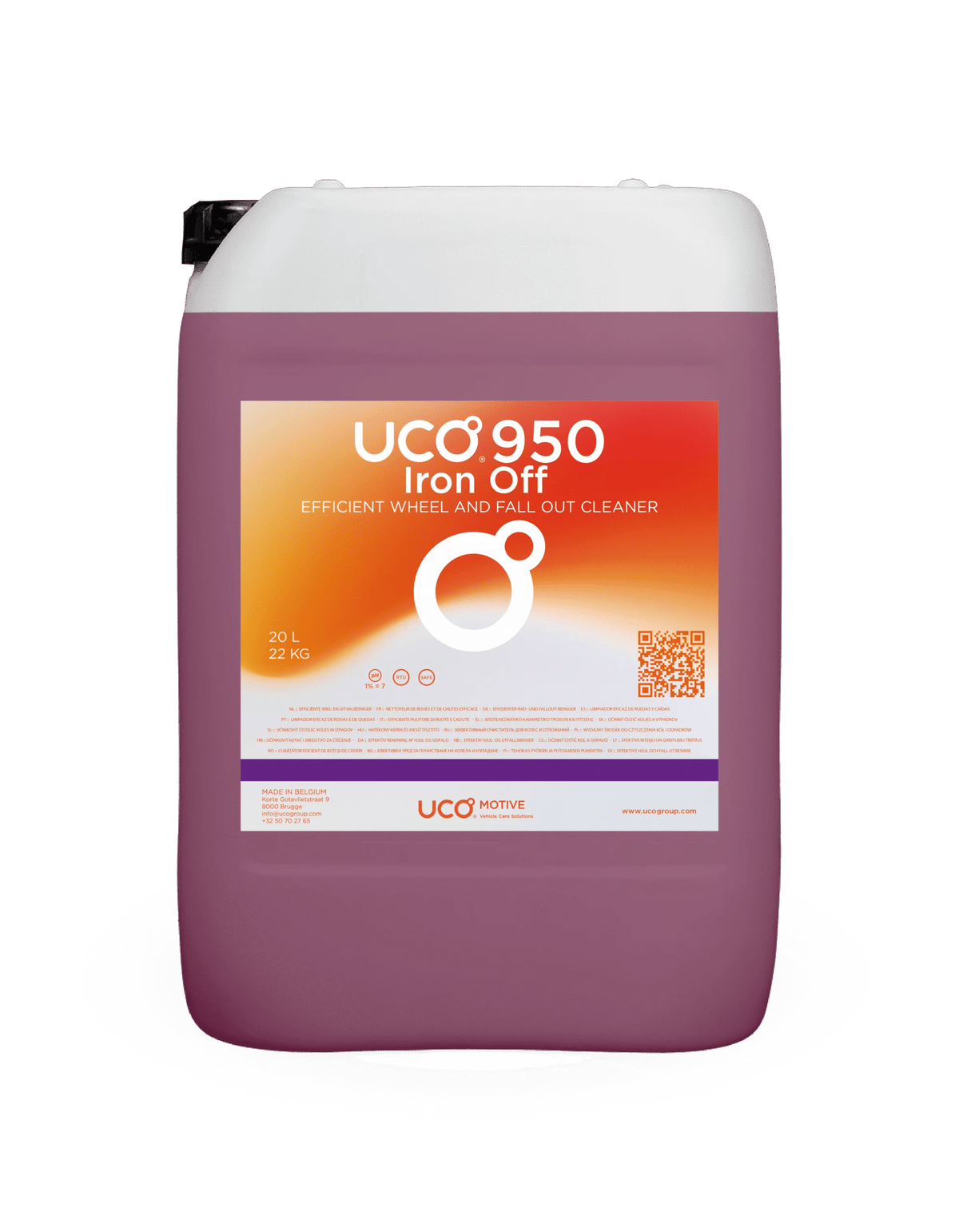 UCO® 950 Iron Off pH-neutrale velgenreiniger en ijzerverwijderaar - Wheel & Fall Out Cleaner - 0,95/5/20 liter