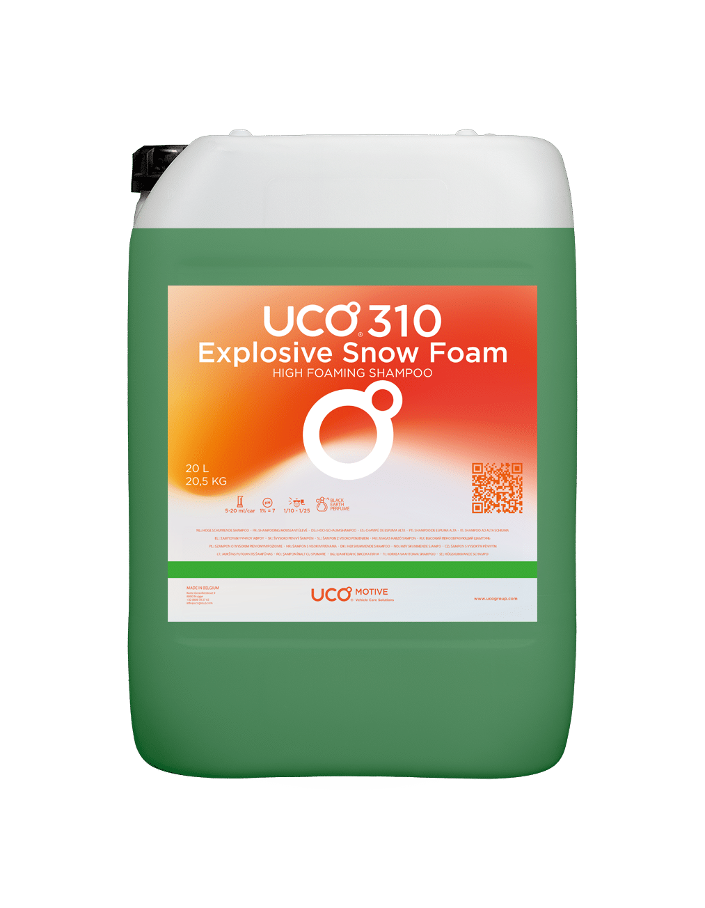 UCO® 910 Explosive Snow Foam - Ultra Geconcentreerde pH Neutrale Foam Shampoo - High Foaming Shampoo - 0,95/20 liter